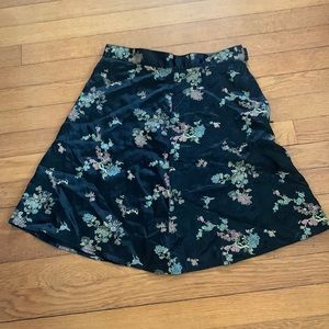 Satin floral skirt